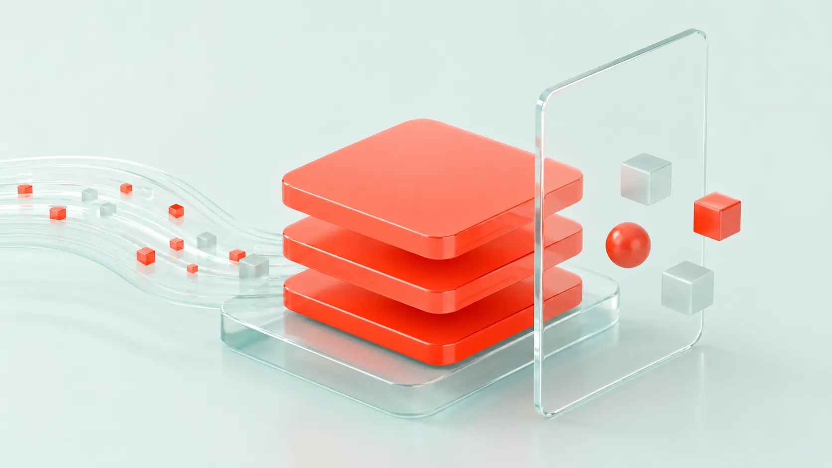 Abstrakte Darstellung einer Databricks-Plattform, in der unterschiedliche Datenströme in einer gemeinsamen Daten- und AI-Architektur zusammengeführt werden.
